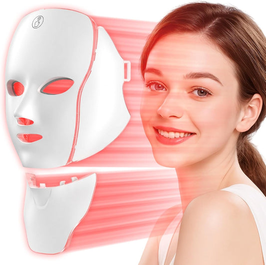 LED Face Neck Mask Light Therapy for Skin Care Anti Aging Wrinkles Acne Treatment