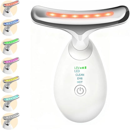 Face Massager, Face Sculpting Tool 7-in-1 with 45±5°C Heat & 7 LEDs