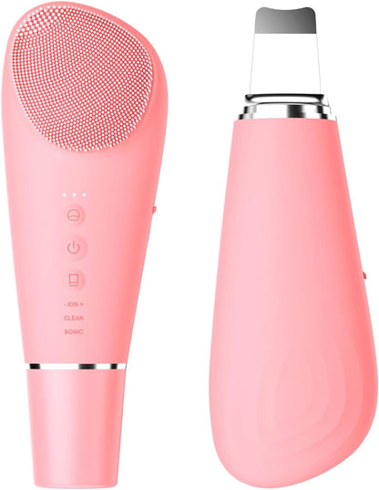Silicone Face Scrubber Blackhead Remover Rechargeable 2-in-1