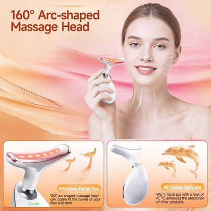 Face Massager, Face Sculpting Tool 7-in-1 with 45±5°C Heat & 7 LEDs