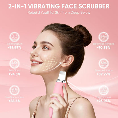 Silicone Face Scrubber Blackhead Remover Rechargeable 2-in-1