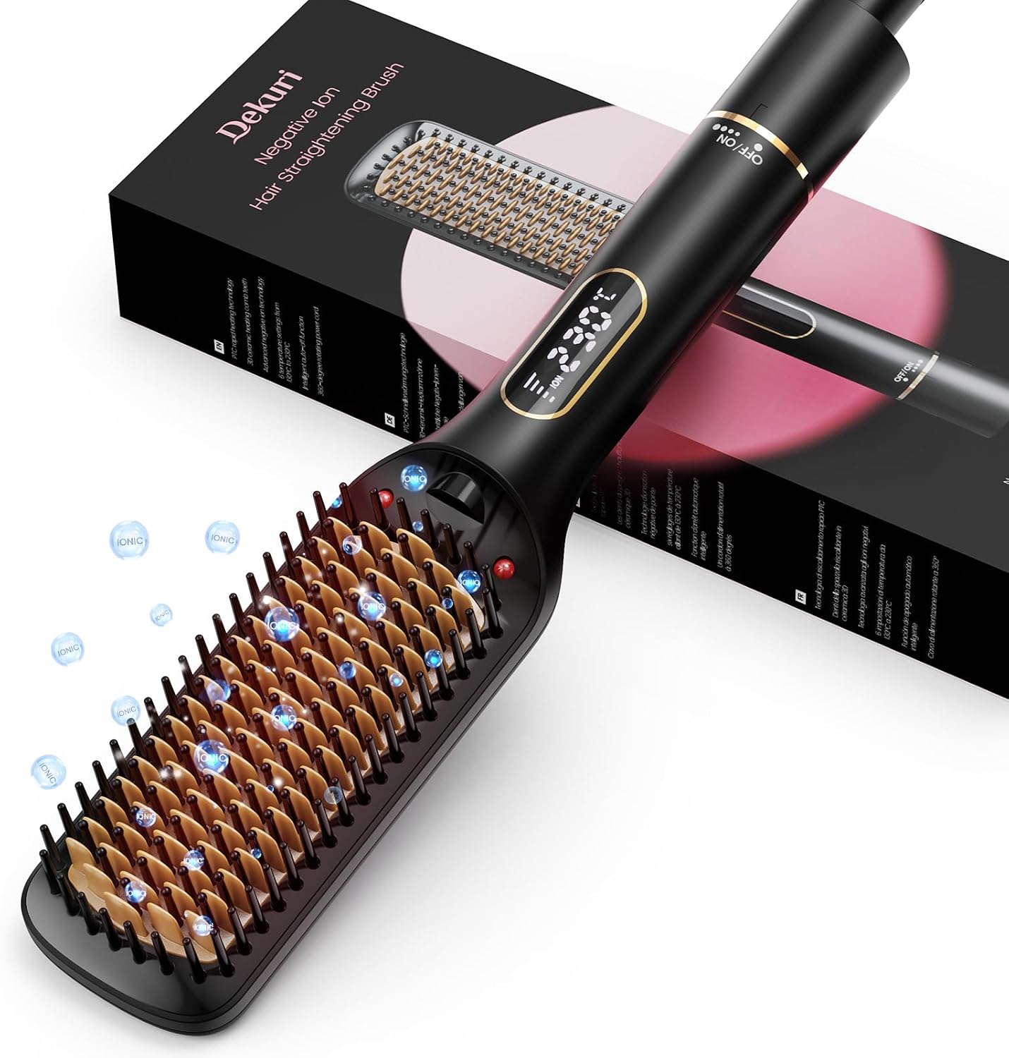 Hair Straightener Brush, 42mm Wide Straightening Brush Comb
