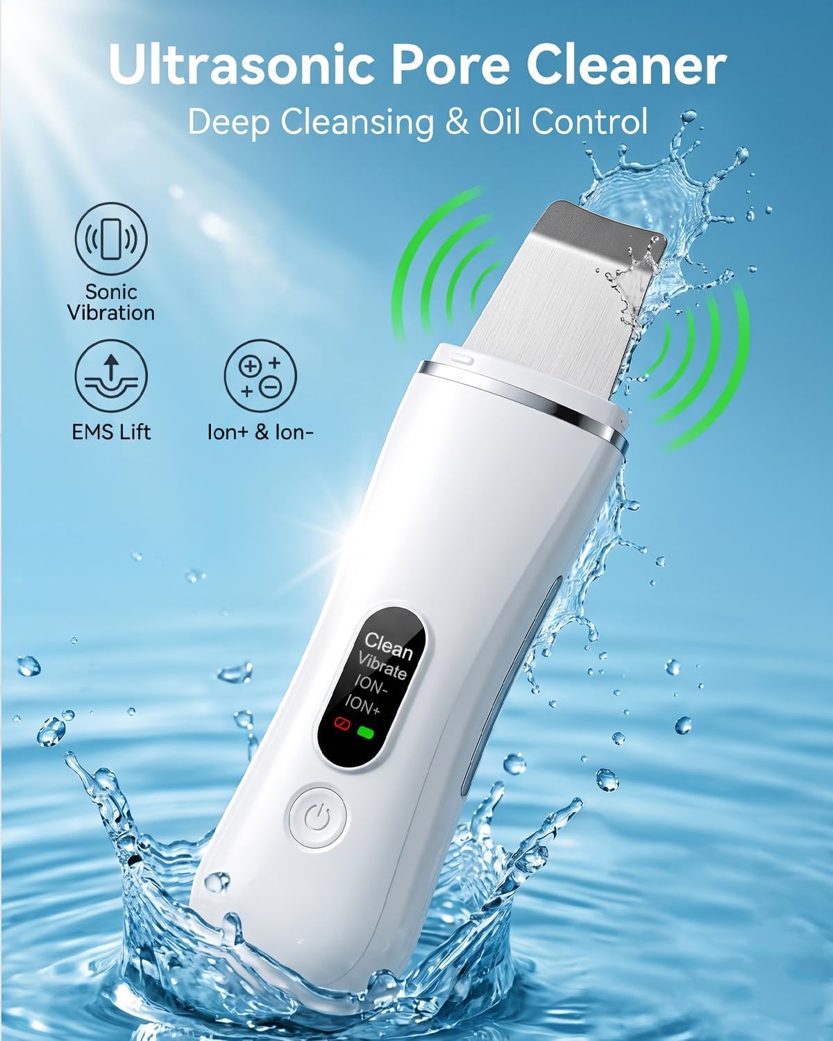 Blackhead Remover Tools for Facial Skin, Face Scrubber for Black Head, Face Pore Ion Scrubber
