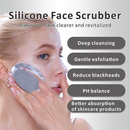 Silicone Face Scrubber,Manual Exfoliating Brush,Handheld Facial Cleansing Brush for Women Men