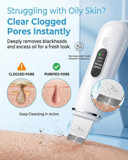 Blackhead Remover Tools for Facial Skin, Face Scrubber for Black Head, Face Pore Ion Scrubber