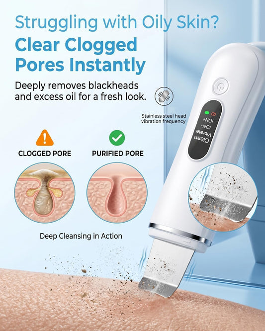 Blackhead Remover Tools for Facial Skin, Face Scrubber for Black Head, Face Pore Ion Scrubber