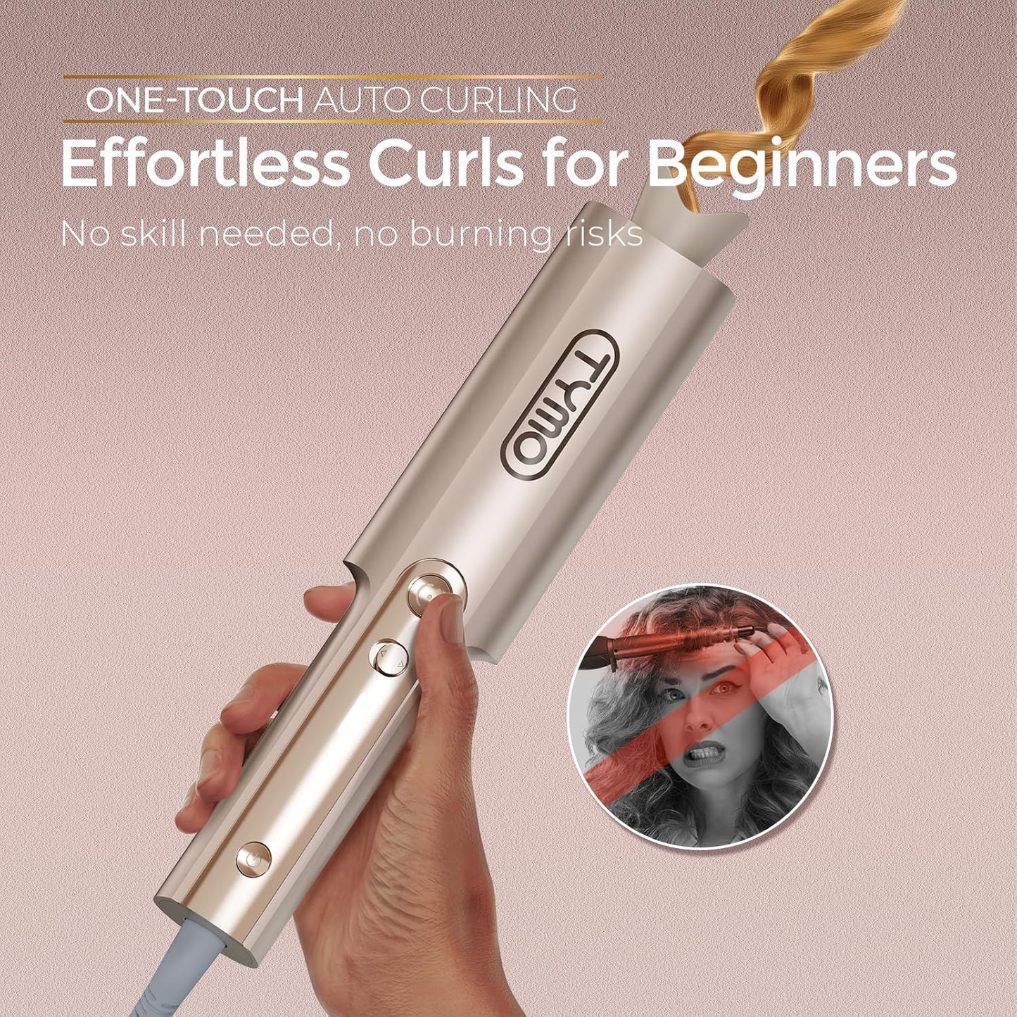 CurlPro Plus Hair Curler Automatic Rotating - Long Barrel Curling Wand for Long Hair